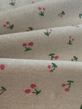 Cherry on Natural Linen Feel