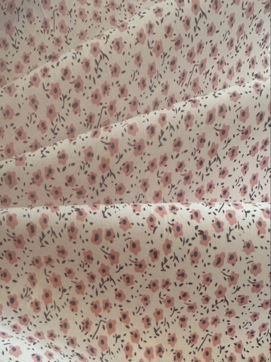 Pink Ditsy Floral on Cotton Poplin