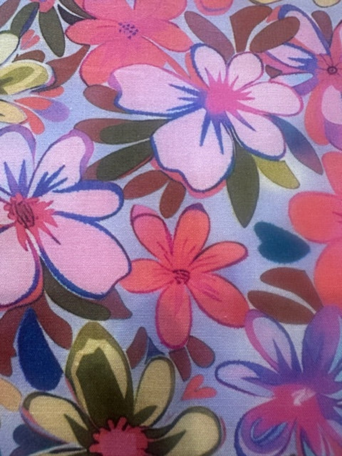 Coral & Lemon Allover Floral Cotton Lawn – 100% Cotton, 145 cm Wide