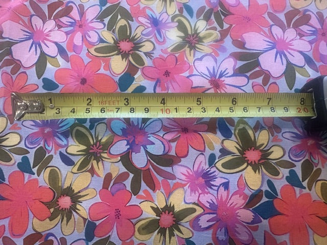 Coral & Lemon Allover Floral Cotton Lawn – 100% Cotton, 145 cm Wide