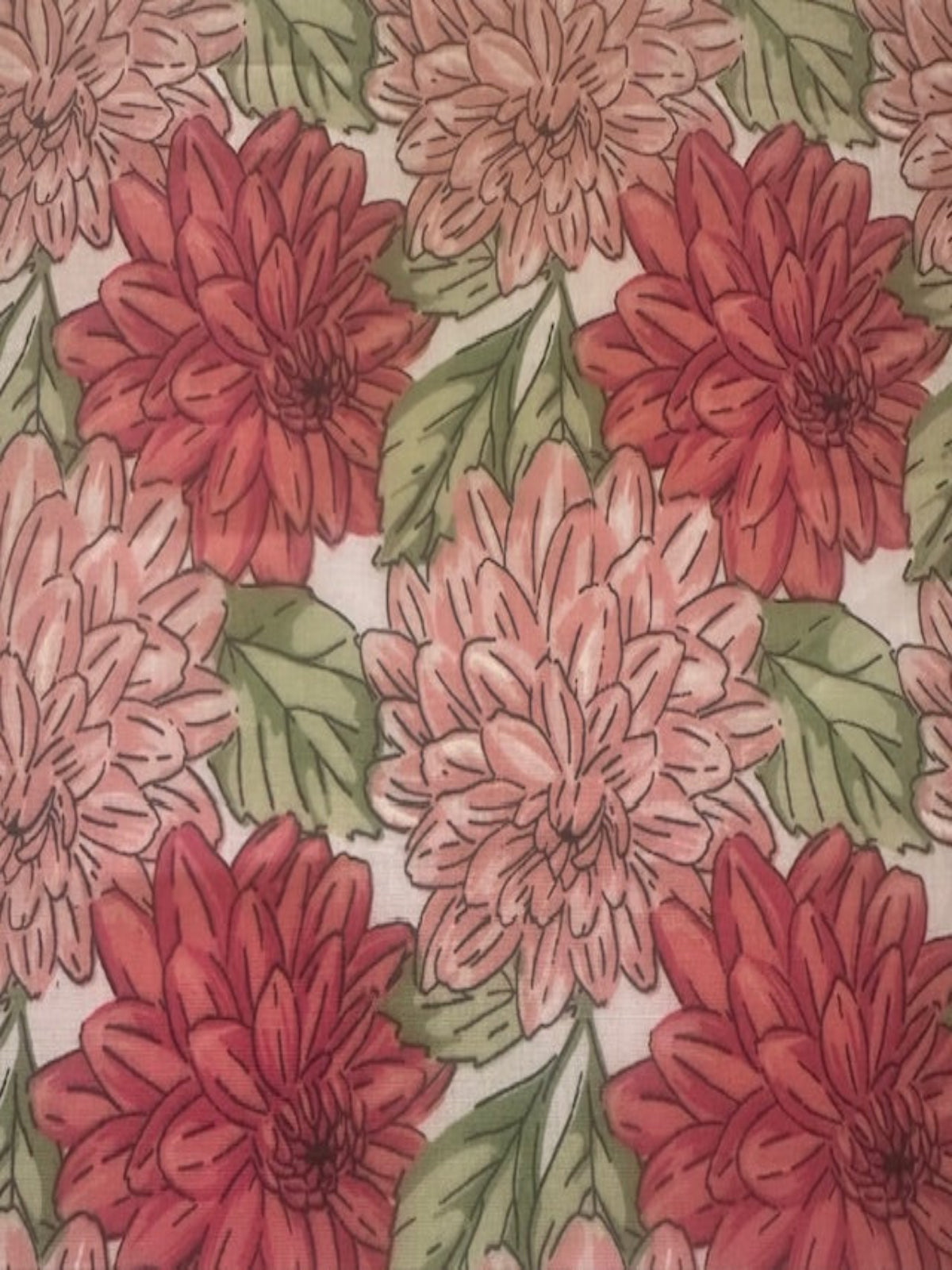 Pink Floral on Poly/Cotton