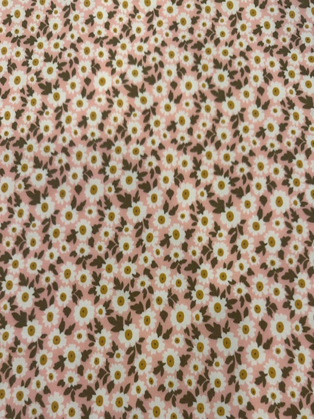 White Daisy on Pink Polyester