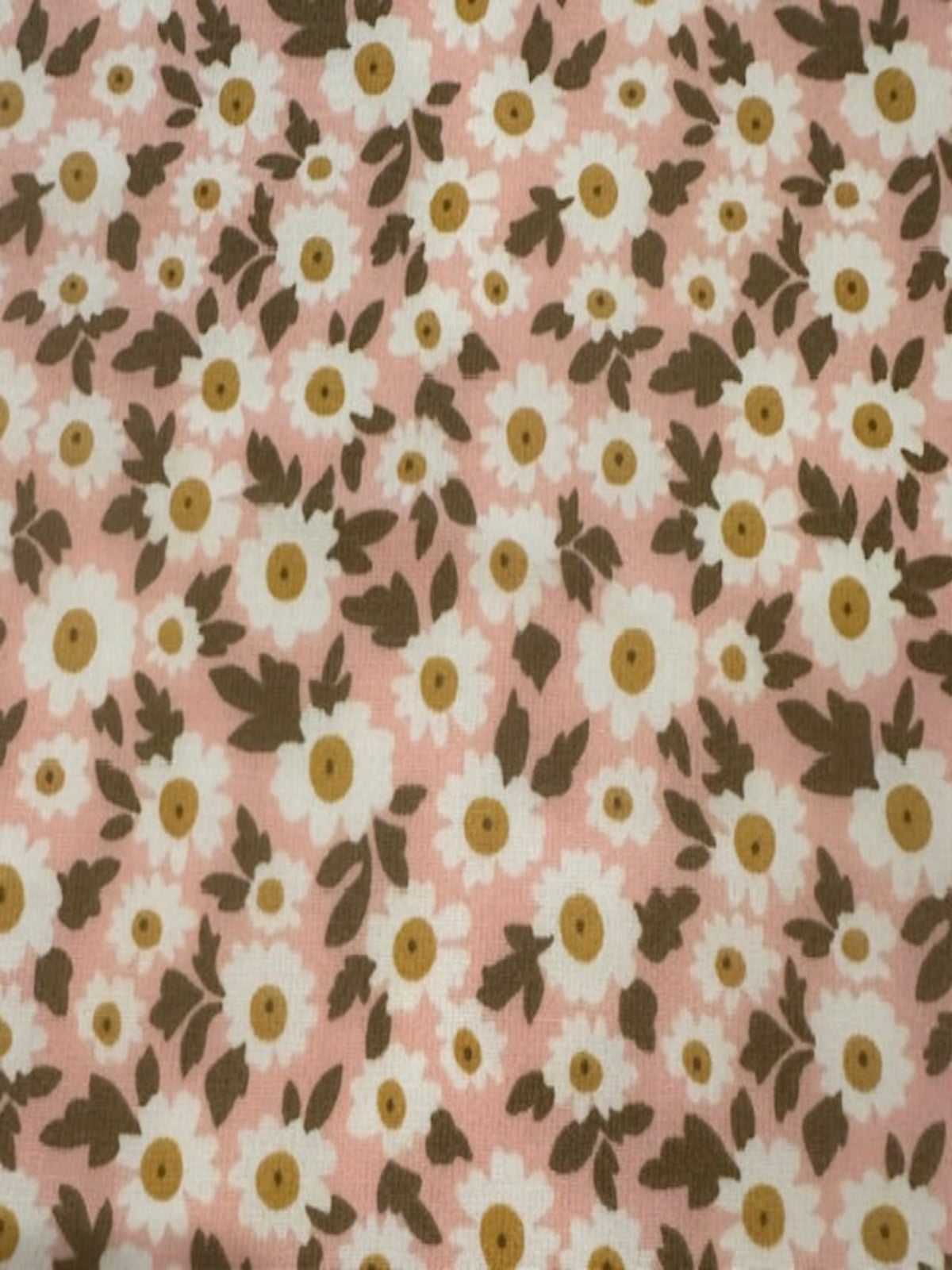 White Daisy on Pink Polyester