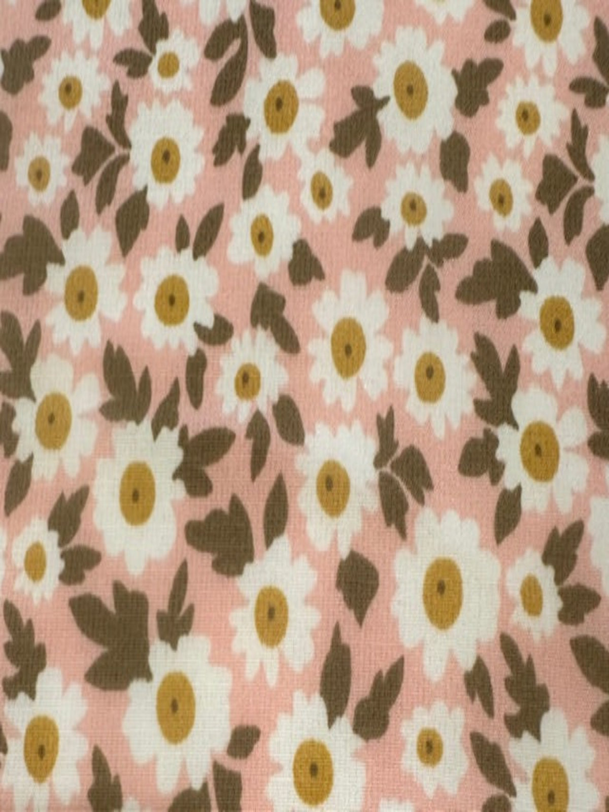 White Daisy on Pink Polyester