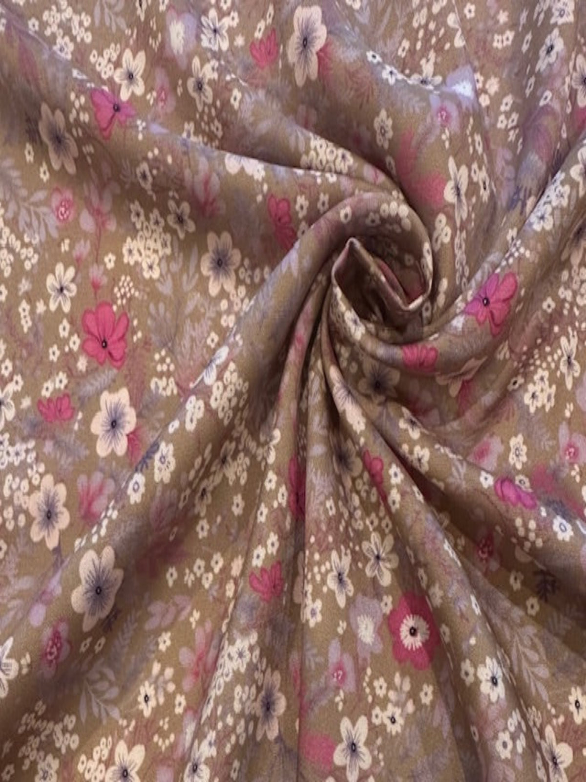 Pink/Lilac Small Flower Print on Soft Handle Viscose