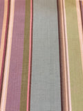 Lilac/Lime/Turq Stripe on Cotton - Stripes running along the Fabric