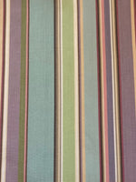 Lilac/Lime/Turq Stripe on Cotton - Stripes running along the Fabric