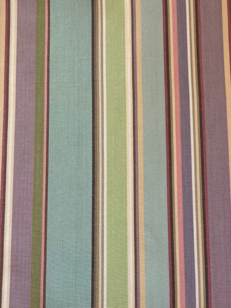 Lilac/Lime/Turq Stripe on Cotton - Stripes running along the Fabric