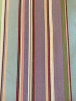 Lilac/Lime/Turq Stripe on Cotton - Stripes running along the Fabric