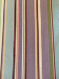 Lilac/Lime/Turq Stripe on Cotton - Stripes running along the Fabric