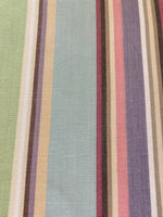 Lilac/Lime/Turq Stripe on Cotton - Stripes running along the Fabric