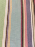 Lilac/Lime/Turq Stripe on Cotton - Stripes running along the Fabric