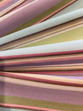 Lilac/Lime/Turq Stripe on Cotton - Stripes running along the Fabric