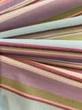 Lilac/Lime/Turq Stripe on Cotton - Stripes running along the Fabric