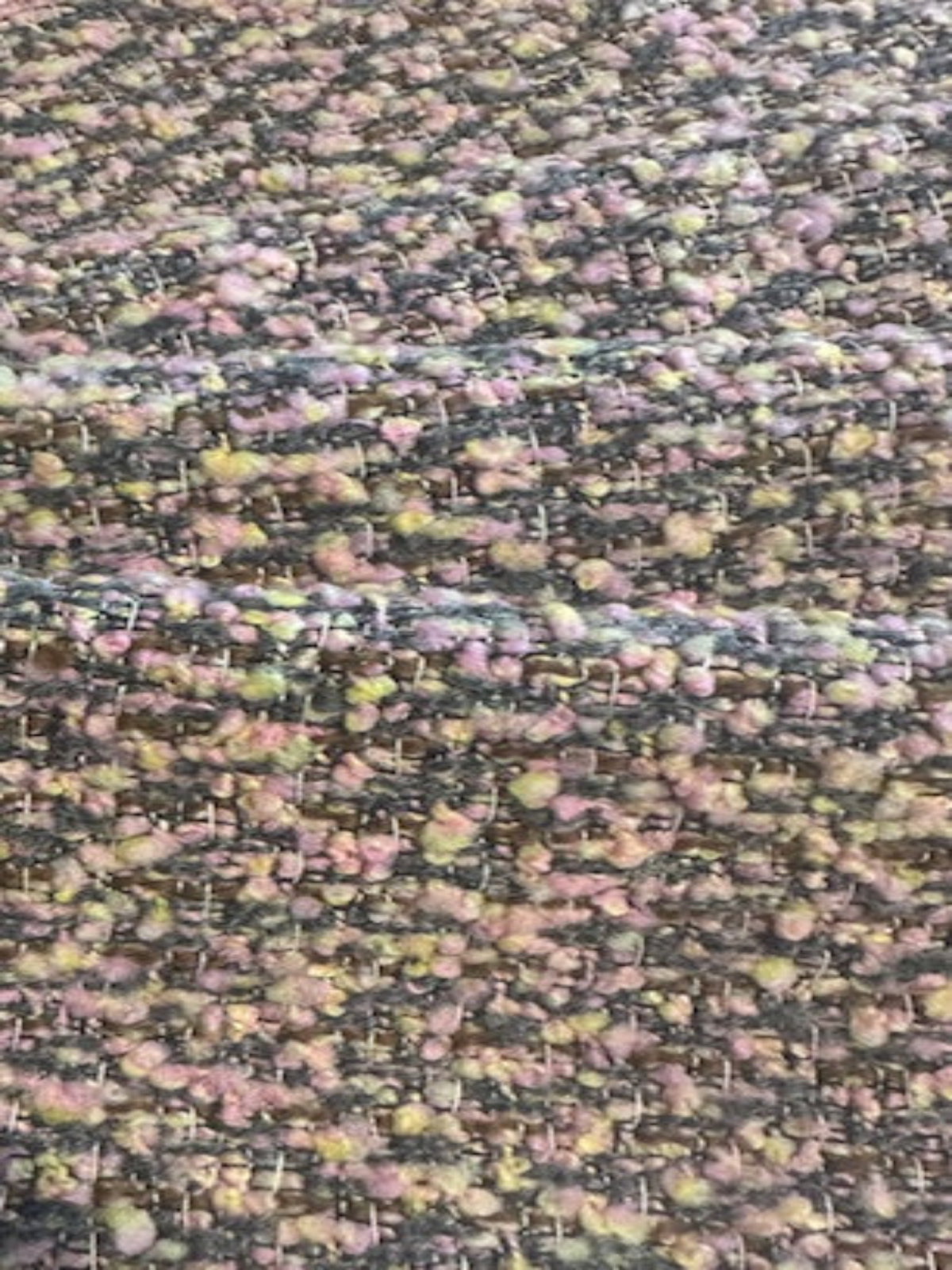 Pink /Lemon Chanel Style Boucle Fabric