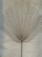 Pink/Lime Fan Plant Embroidery on Ivory Dupion