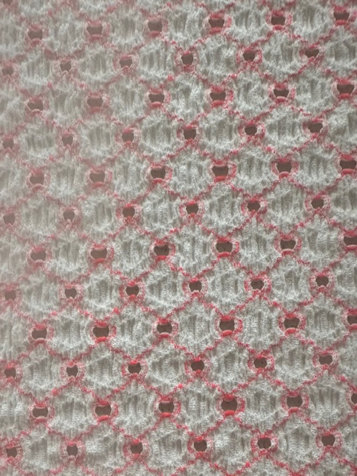 Orange Red Trellis with Stretch. Airtex Fabric