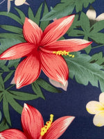 Pink Lilies on Navy Cotton