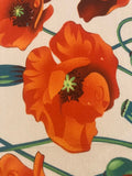 Large Poppies on Cream Cotton Lawn