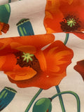 Large Poppies on Cream Cotton Lawn