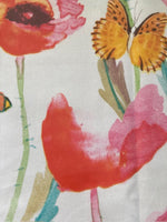 Multi Coloured Poppies & Butterflies on PVC Coated Cotton