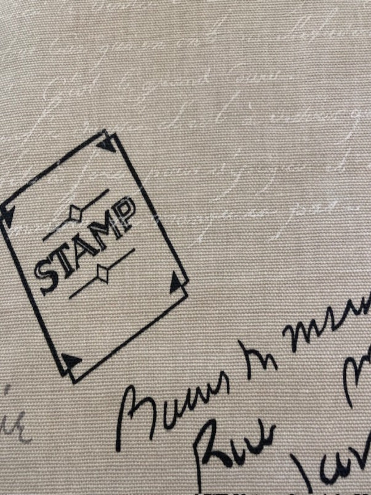 World Postal Theme on Beige Cotton