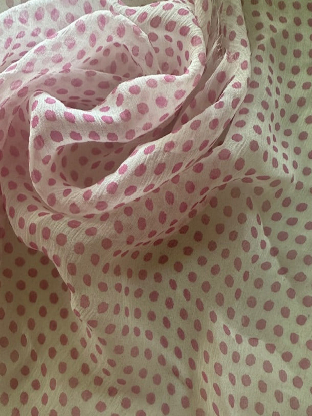 Pink Spot on Yoryu Silk Chiffon