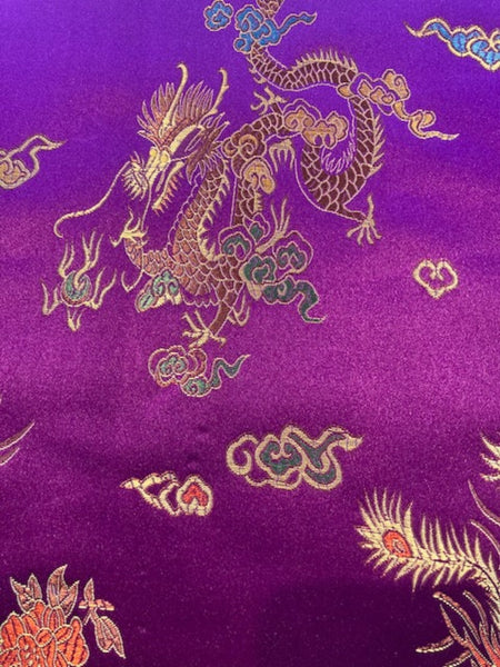 Bright Purple Oriental Dragon Jacquard