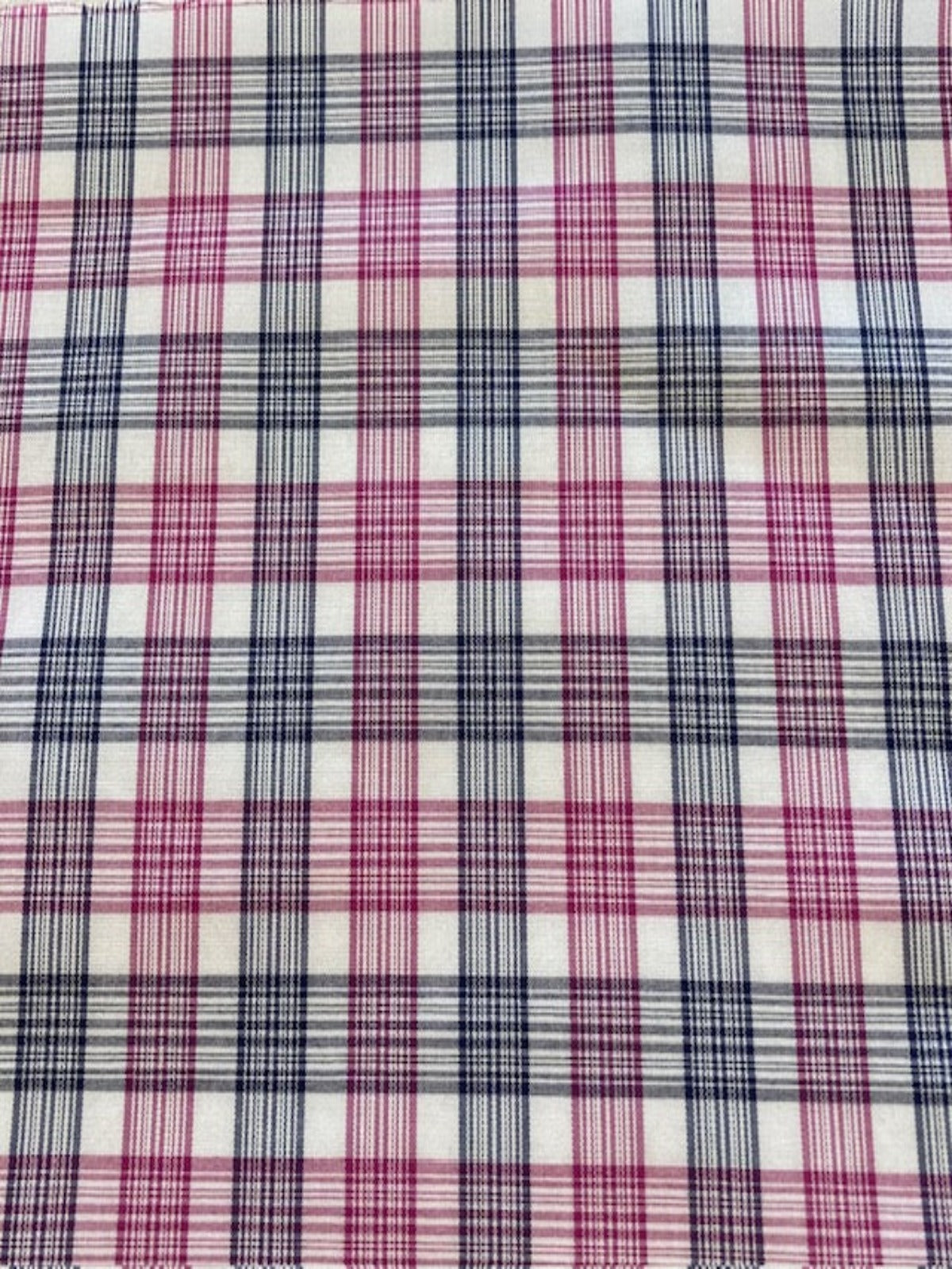 Fuchsia/Black Check Cotton Shirting
