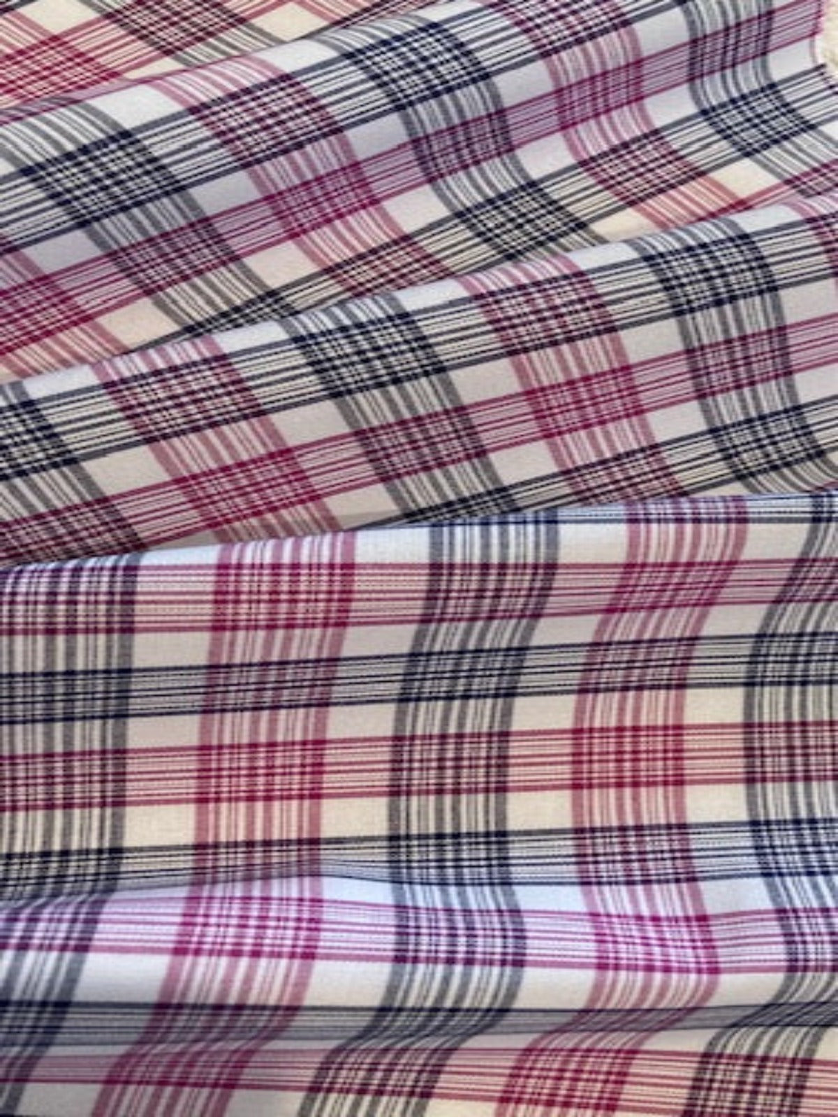 Fuchsia/Black Check Cotton Shirting