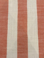 Tomato Red/White 4cm Colour Woven Stripe - Running along the Fabric