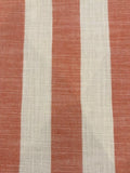 Tomato Red/White 4cm Colour Woven Stripe - Running along the Fabric