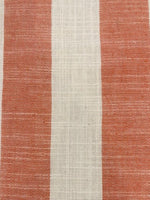 Tomato Red/White 4cm Colour Woven Stripe - Running along the Fabric