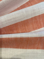 Tomato Red/White 4cm Colour Woven Stripe - Running along the Fabric