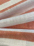 Tomato Red/White 4cm Colour Woven Stripe - Running along the Fabric