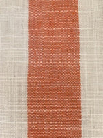 Tomato Red/White 4cm Colour Woven Stripe - Running along the Fabric