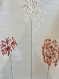 Red/Pink Allium on Cream Cotton