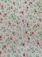Red flower Ditsy on Off White Poly/Cotton