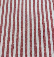 Red/White Colour Woven Stripe - Running along the Fabric