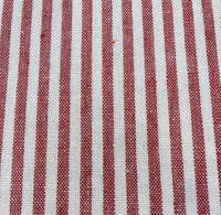 Red/White Colour Woven Stripe - Running along the Fabric