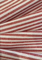 Red/White Colour Woven Stripe - Running along the Fabric