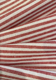 Red/White Colour Woven Stripe - Running along the Fabric