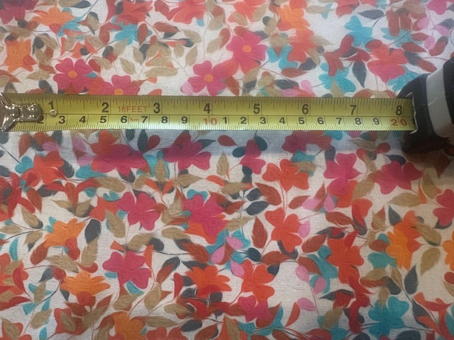 Red & Fuchsia Floral on Cotton Lawn