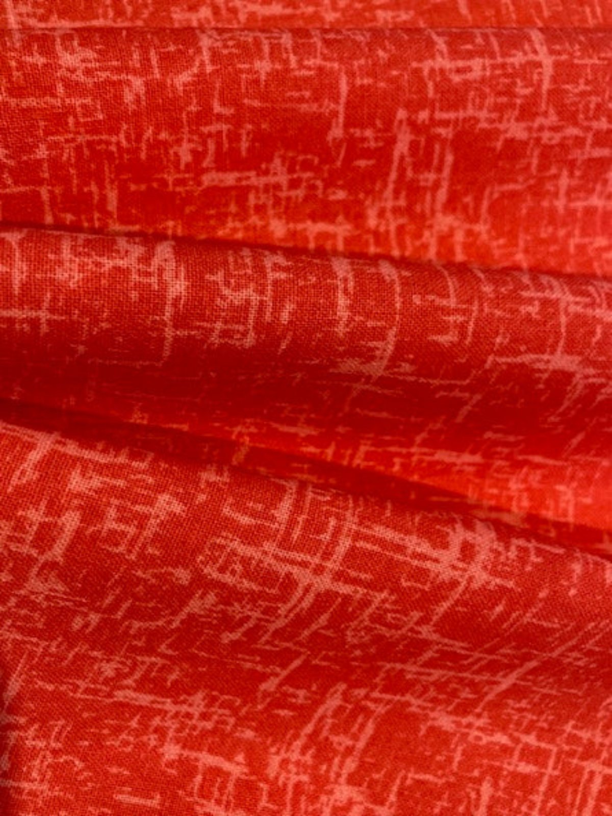 Coral Red Textured Look Print on Cotton&nbsp;