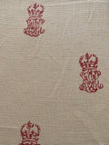 Red Regal Stamp on Vanilla Heavy Linen