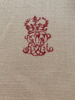 Red Regal Stamp on Vanilla Heavy Linen