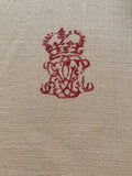 Red Regal Stamp on Vanilla Heavy Linen