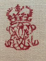 Red Regal Stamp on Vanilla Heavy Linen