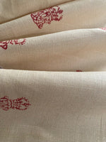 Red Regal Stamp on Vanilla Heavy Linen