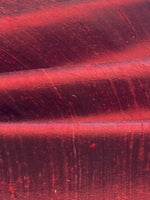 Red/Black Irridescent Textured Silk Dupion